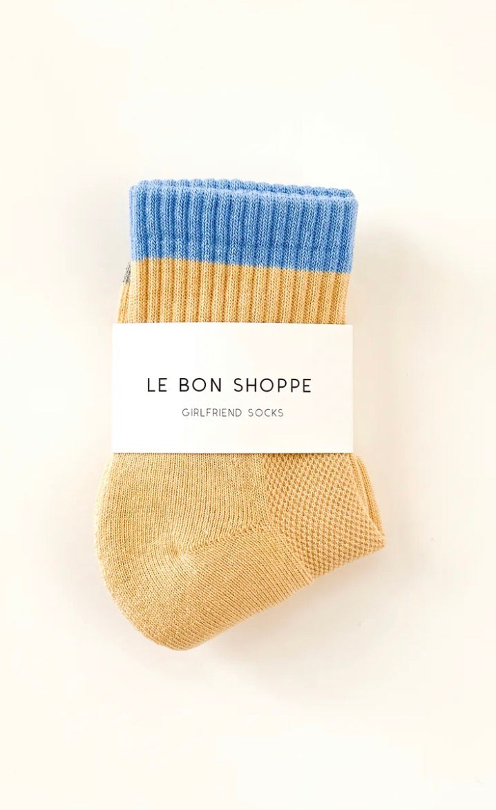 Le Bon Shoppe Girlfriend Socks - YELLOW BLUE