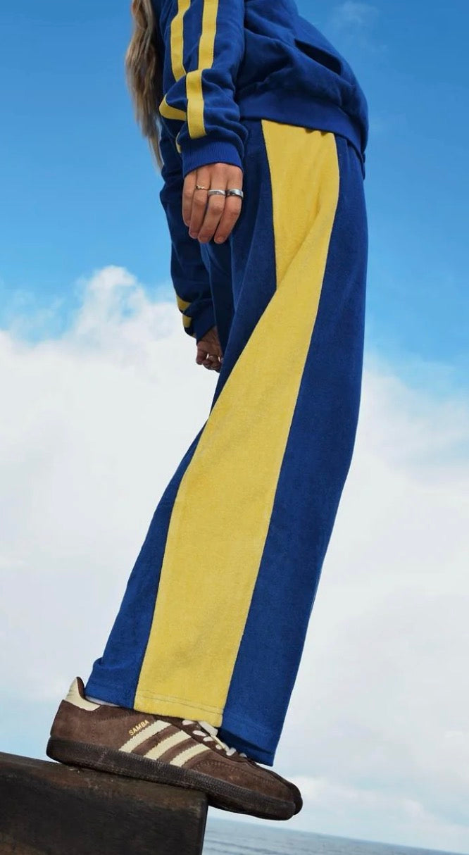 Atmosea Apres Surf Panel Pant - BLUE & YELLOW