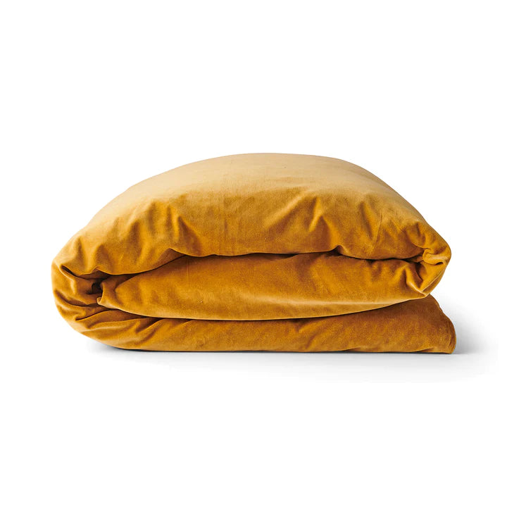 Kip & Co Pecan Velvet Quilt Cover - QUEEN