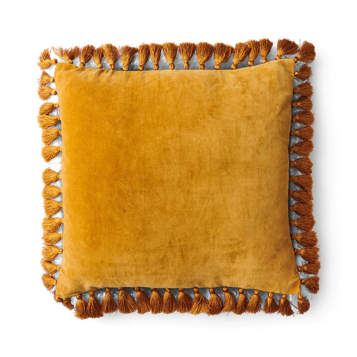 Kip & Co Avocado Oil Velvet Tassel Cushion