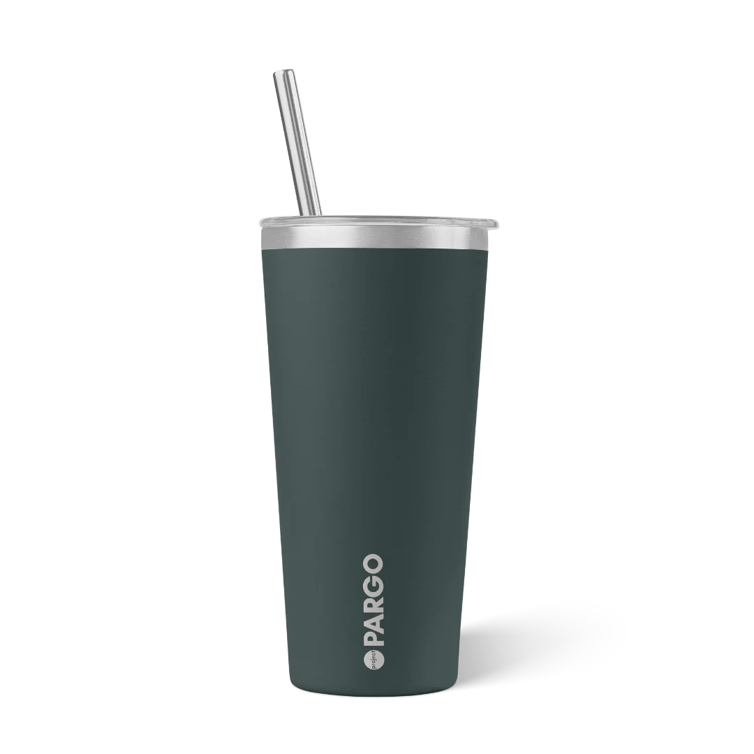 Pargo 20oz Insulated Cup with Straw - CHARCOAL