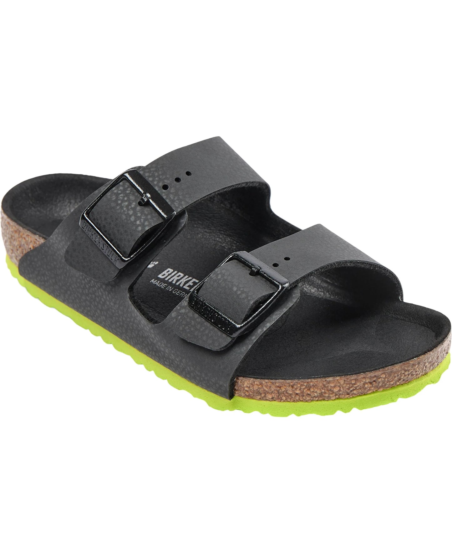 Birkenstock Arizona Kids Desert Soil Black / Lime Birko-Flor Narrow