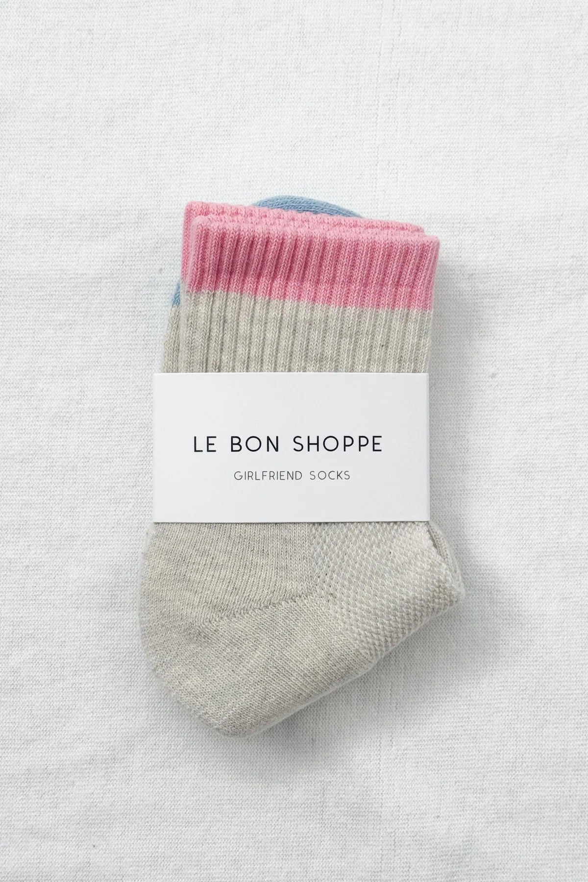 Le Bon Shoppe Colour Block Girlfriend Socks - GREY PINK