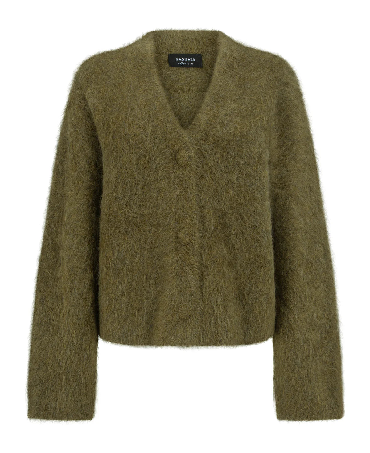 Nagnata Brushed Alpaca Cardigan - MOSS