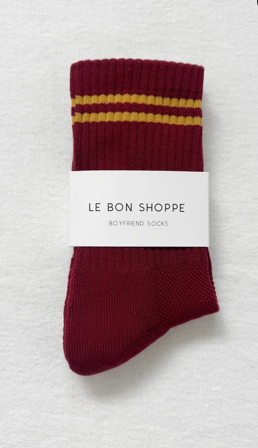 Le Bon Shoppe Boyfriend Socks - CARDINAL