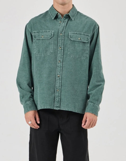 Rolla’s Grid Cord LS Shirt - PINE