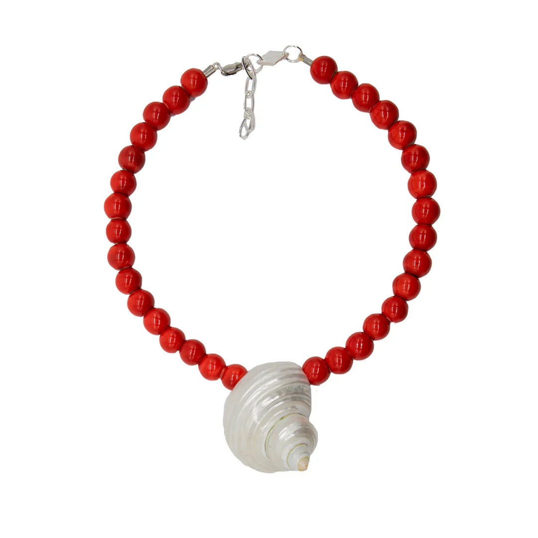 Briwok Emma Shell Necklace - RED