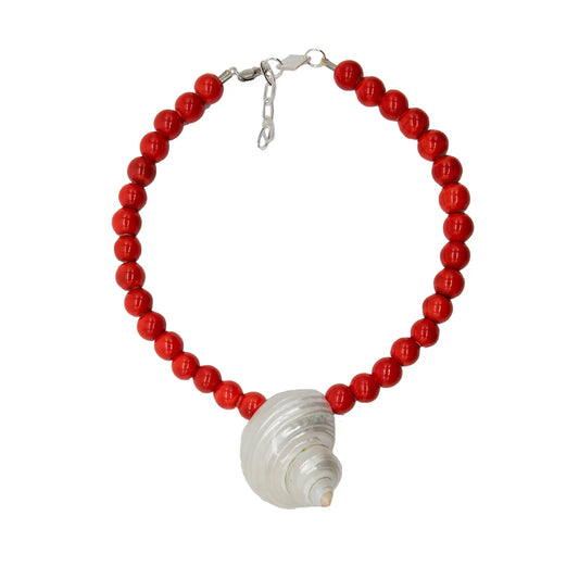 Briwok Emma Shell Necklace - RED