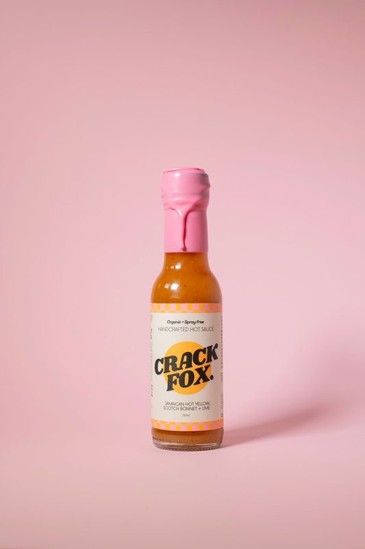 Crack Fox Hot Sauce - JAMAICAN HOT YELLOW, SCOTCH BONNET + LMIME