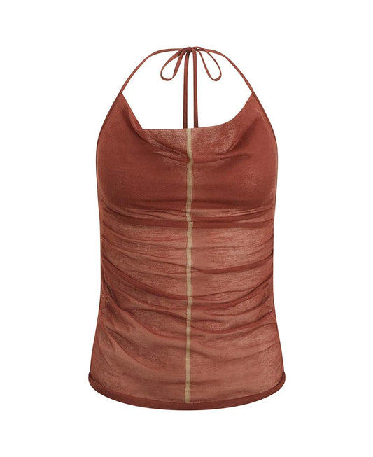 Nagnata Sienna Halter Top - CLAY