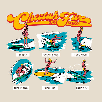 Cheetah Five Kids Surf School Tee - BROWN