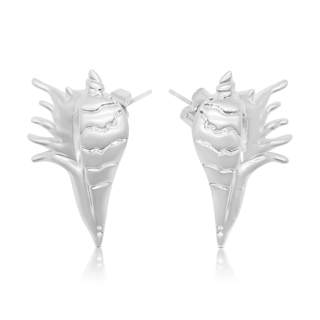 Briwok Spike Shell Earrings - SILVER