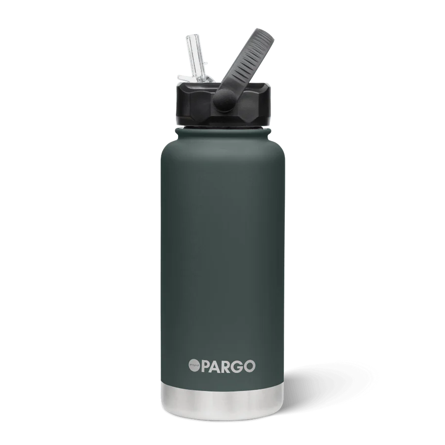 Pargo Insulated Bottle 950ml with straw - BBQ CHARCOAL
