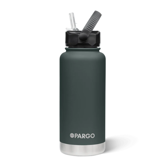 Pargo Insulated Bottle 950ml with straw - BBQ CHARCOAL