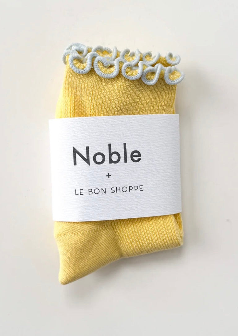 Le Bon Shoppe Petite Ruffled Socks - BUTTER / BABY BLUE