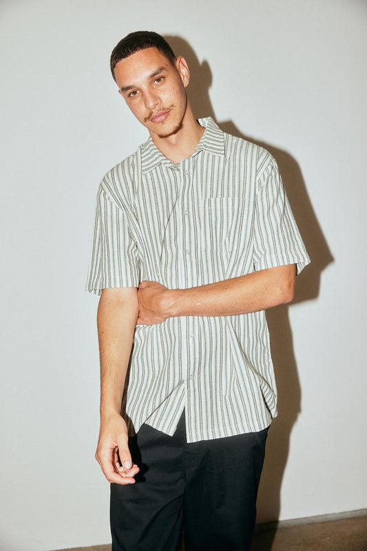 Former Reynolds Striped SS Shirt - BONE GREEN