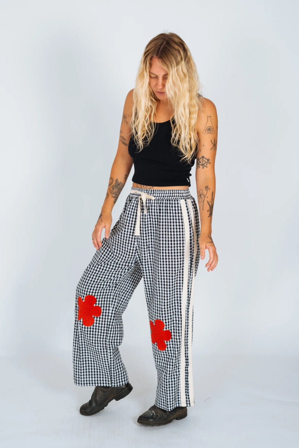 Atmosea Flare Pant - BLACK GINGHAM
