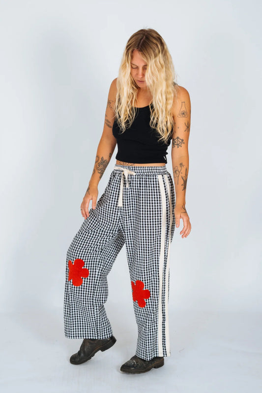Atmosea Flare Pant - BLACK GINGHAM