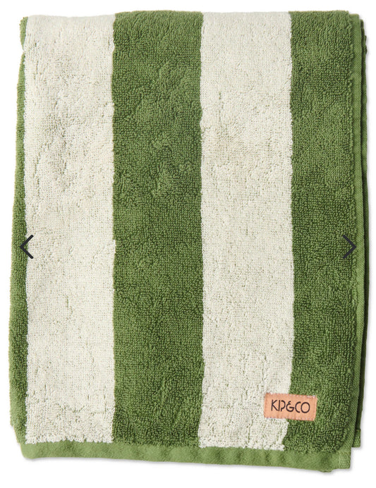 Kip & Co Moss Stripe Terry Bath Towel