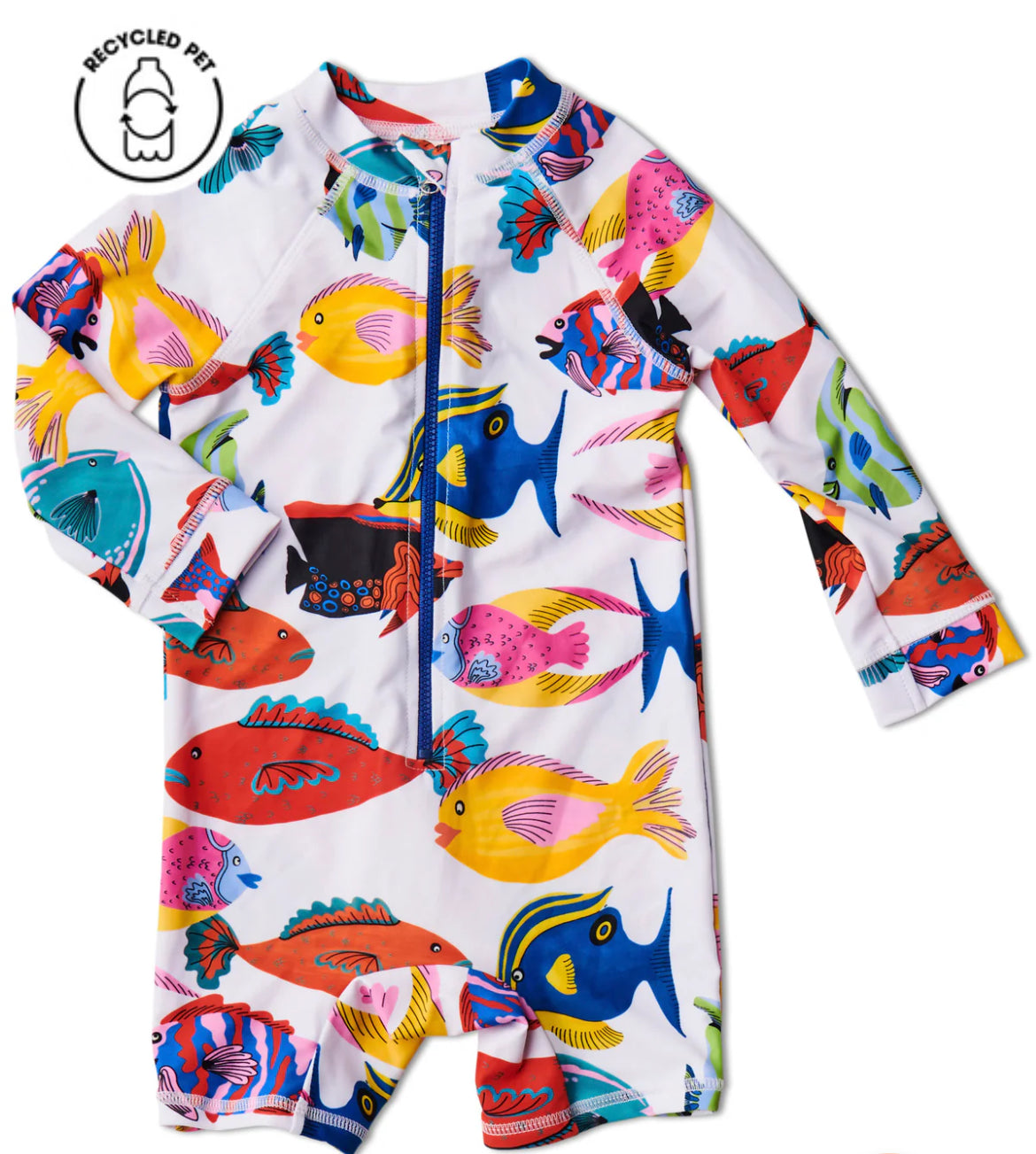 Kip & Co Fishy Business Baby Long Sleeve Zip Bathers