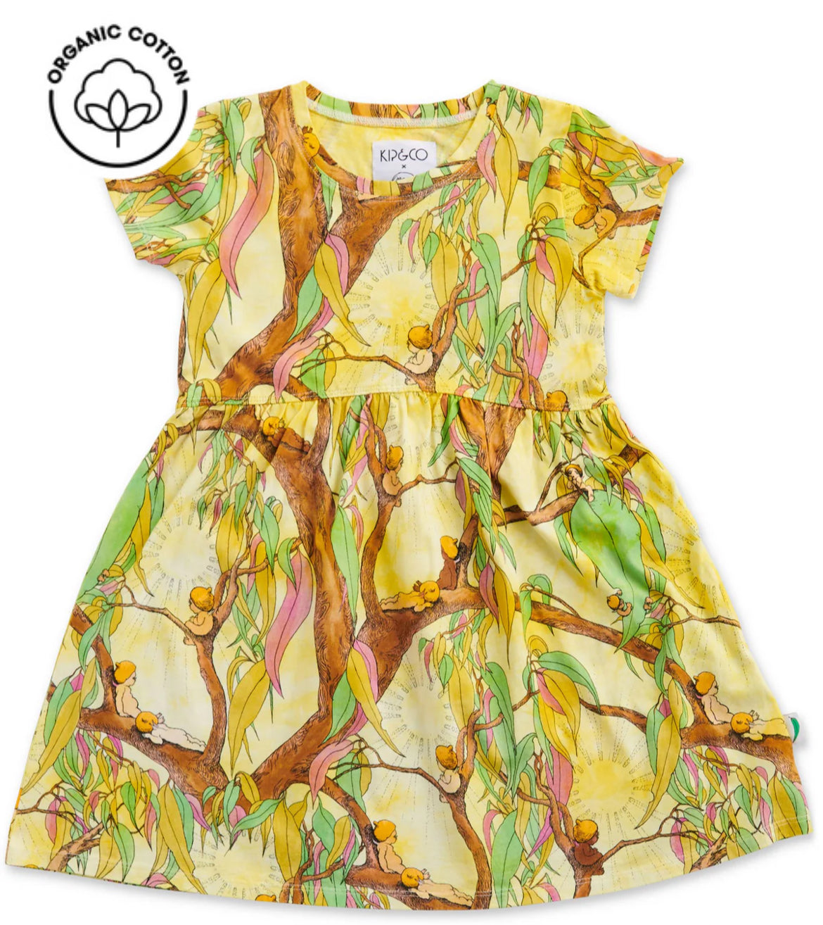 Kip & Co x May Gibbs Sunrise Delight Tie Dye Organic Cotton Everyday Dress