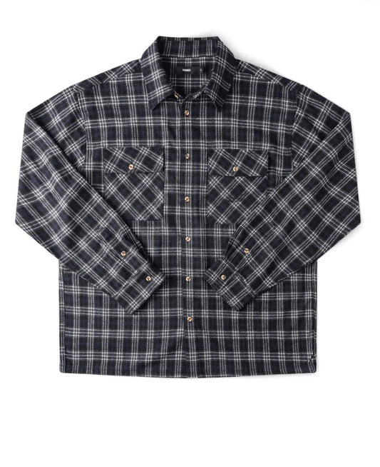 Former Vivian Flannel LS Shirt - BLACK / GREY