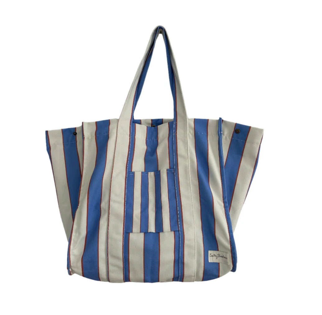 Salty Shadows Beach Bag - BLUE STRIPE