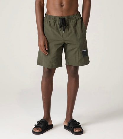 Former Swans Baggy 18” Swim Trunk - DEEP OLIVE