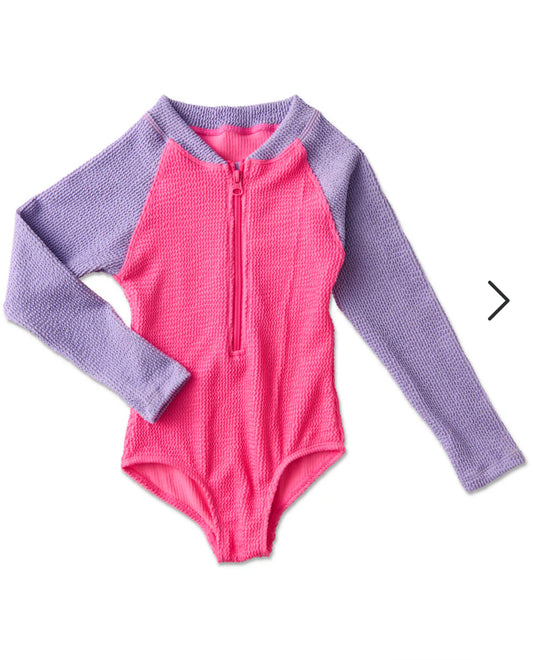 Kip & Co Sherbet Crinkle Long Sleeve Bathers