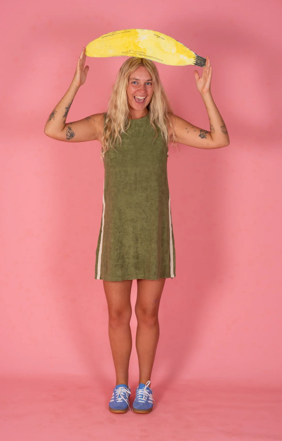 Atmosea Sporty Terry Dress - OLIVE