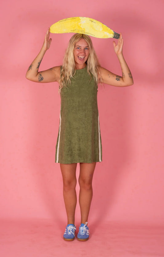 Atmosea Sporty Terry Dress - OLIVE