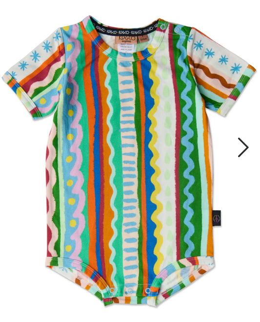 Kip & Co Beach Patterns Organic Short Sleeve Romper