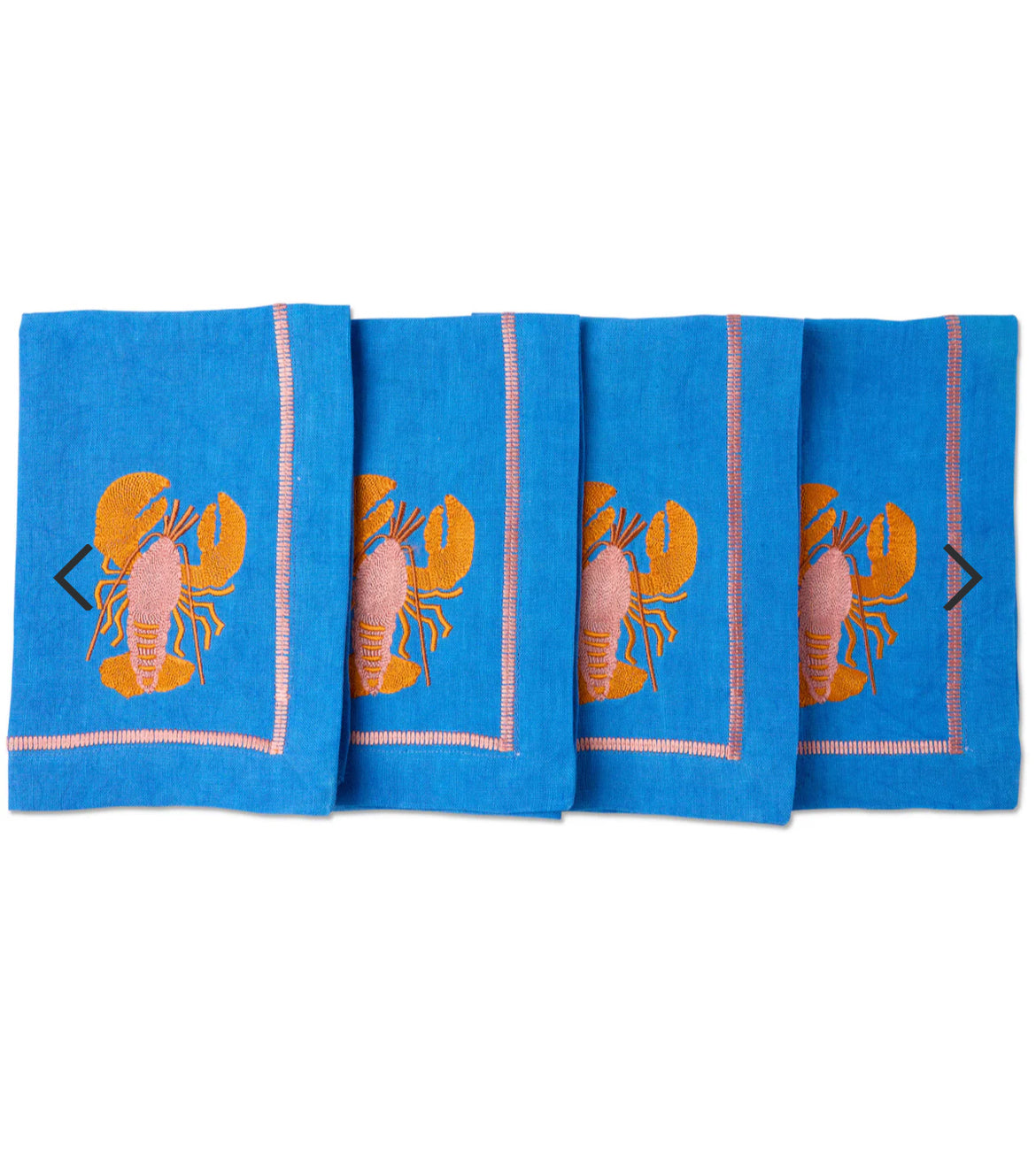 Kip & Co Lobster Embroidered 4P Napkin Set