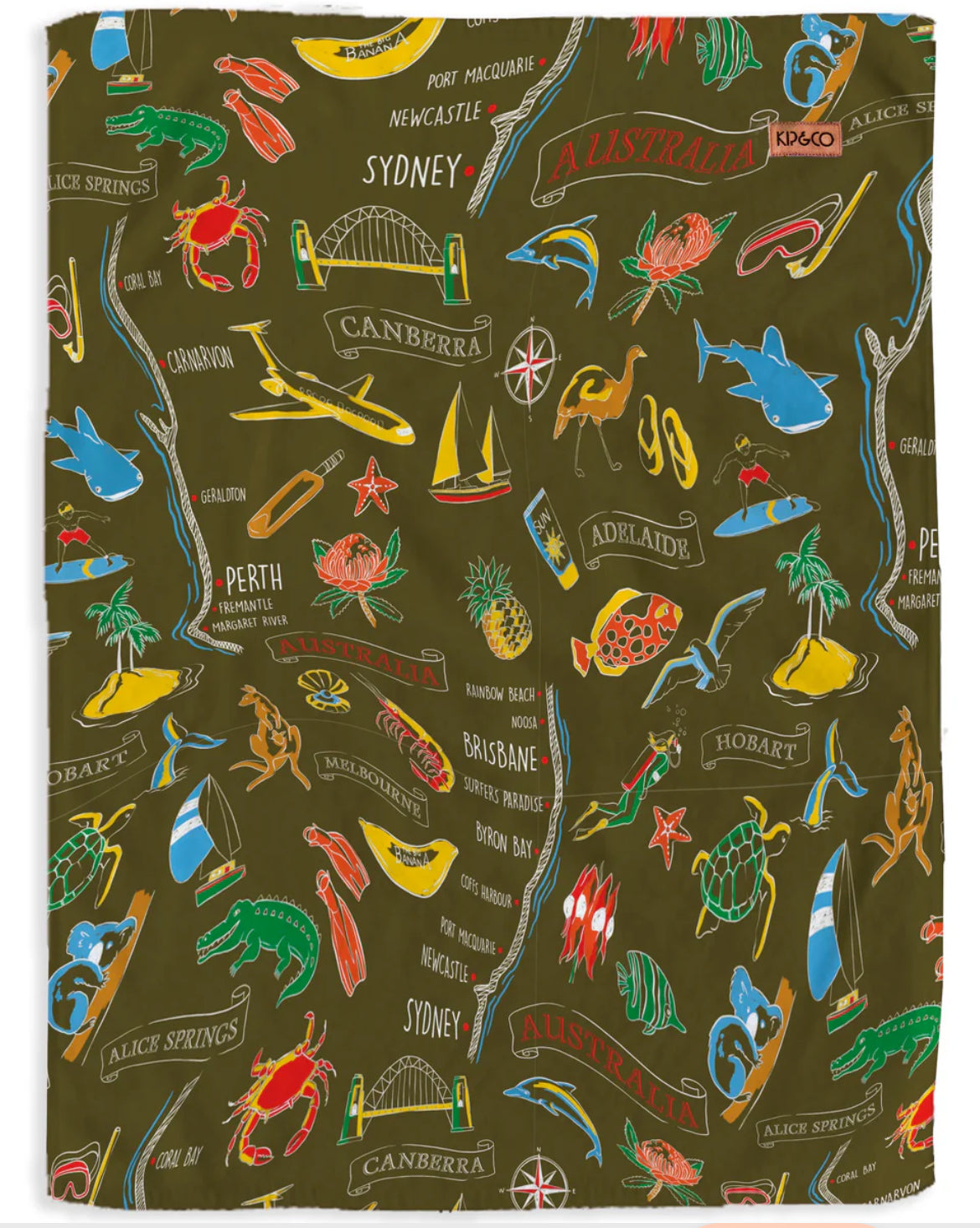 Kip & Co Aussie Road Trip Tea Towel