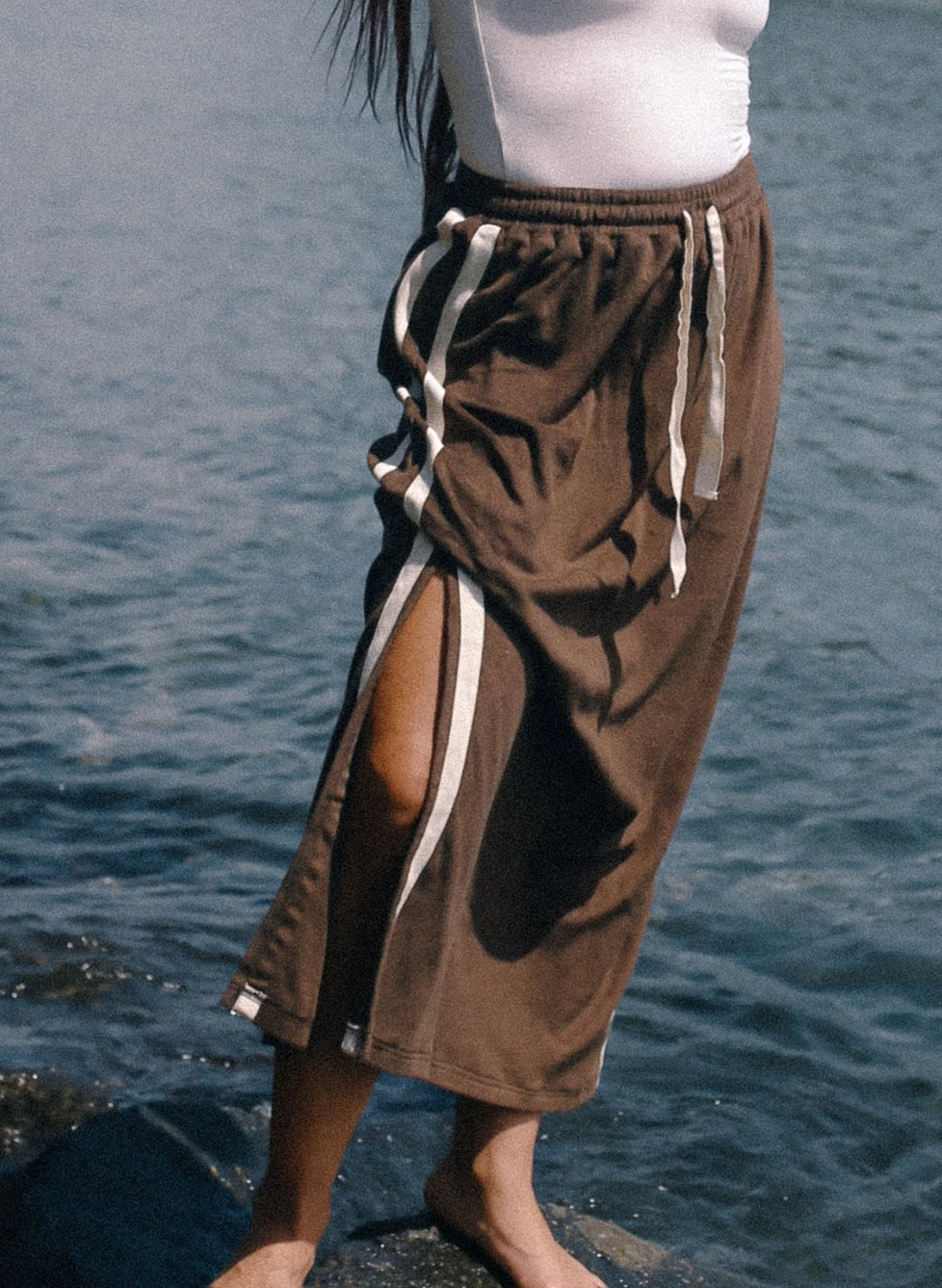 Atmosea Terry Long Skirt - CHOCOLATE