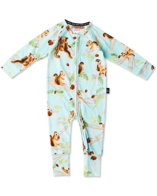 Kip & Co Squirrel Scurry Organic Long Sleeve Romper