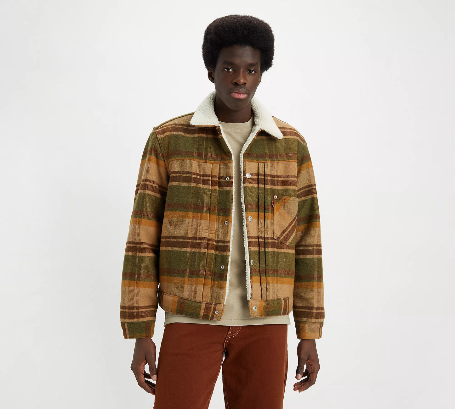 Levi’s Men’s Sherpa Trucker Jacket - PLAID