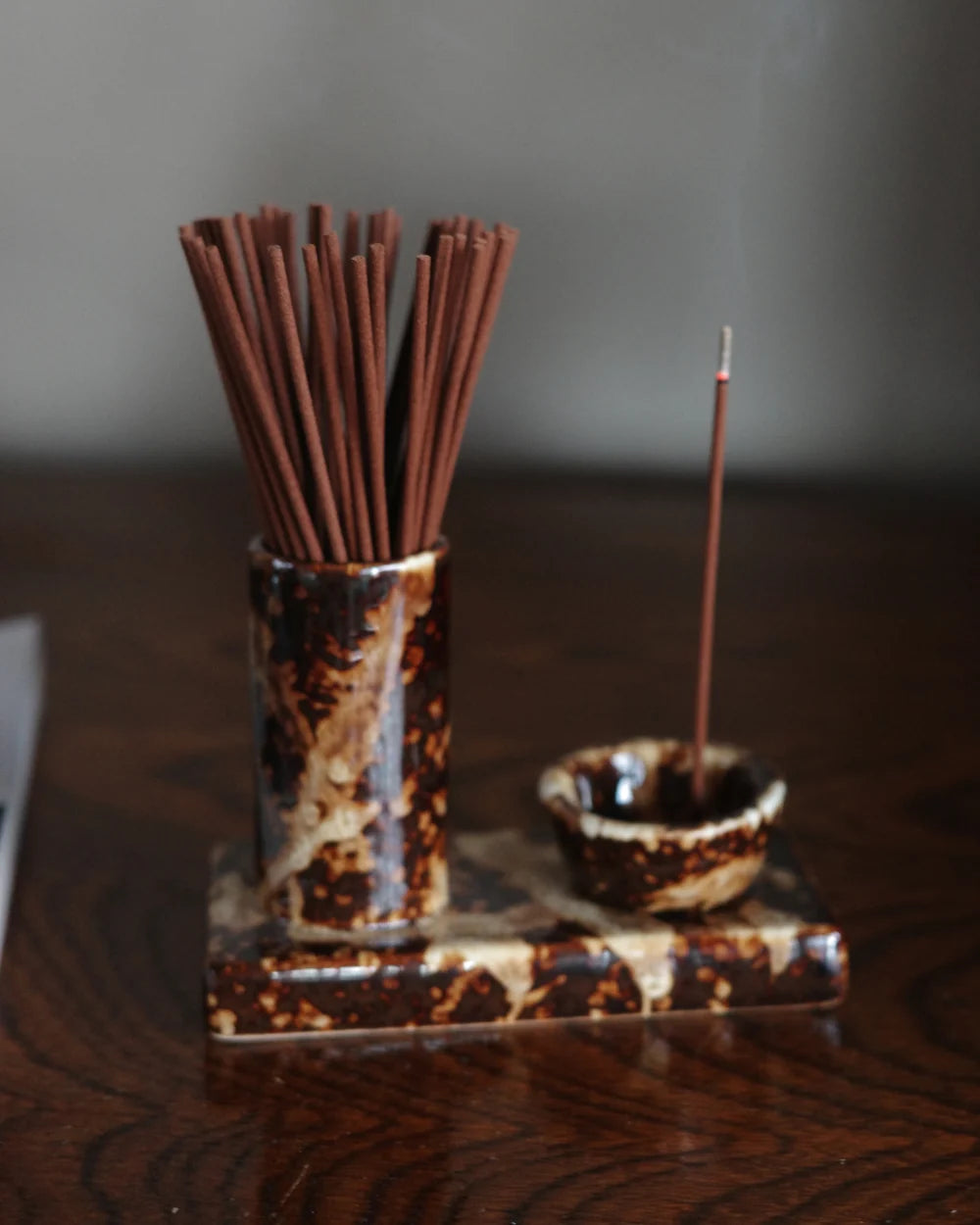 Gentle Habits Ceramic Incense Caddy - CHOCOLATE