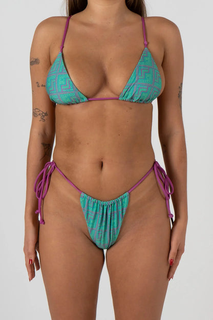 Inner Relm Tan Time Bikini Top - GREEN STACK