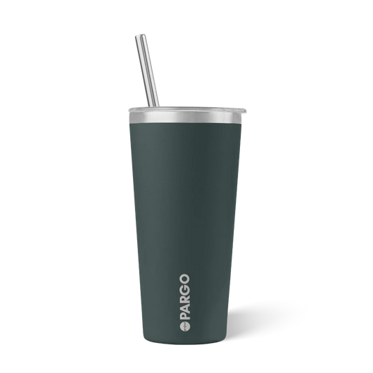 Pargo 20oz Insulated Cup with Straw - CHARCOAL