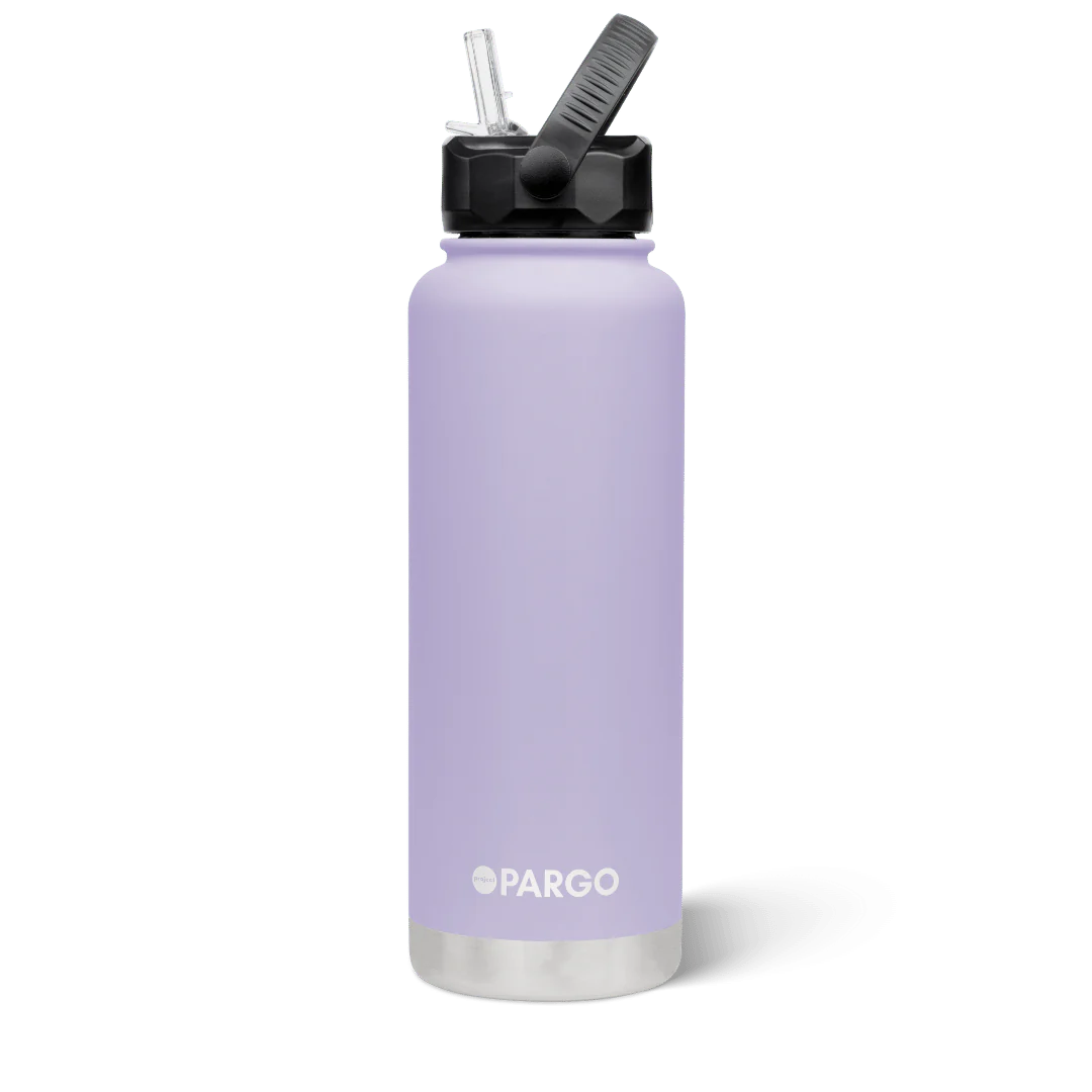 Pargo 1200ml Insulated drink bottle with straw - LOVE LILAC