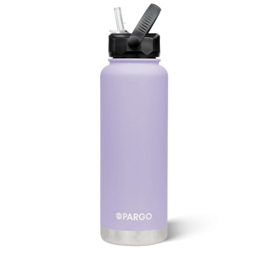 Pargo 1200ml Insulated drink bottle with straw - LOVE LILAC