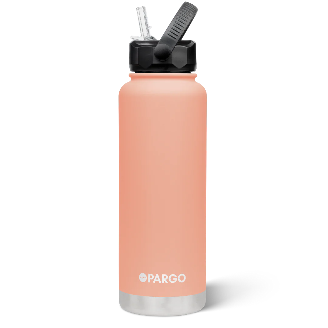 Pargo 1200ml Insulated drink bottle with straw - CORAL PINK