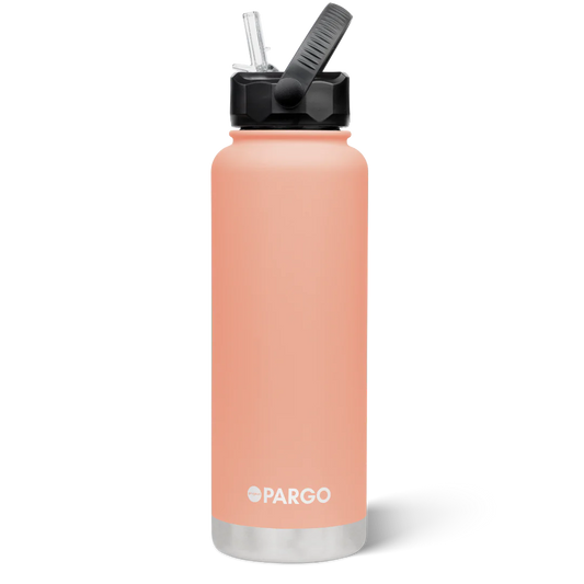 Pargo 1200ml Insulated drink bottle with straw - CORAL PINK