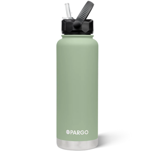 Pargo 1200ml Insulated drink bottle with straw - EUCALYPTUS GREEN