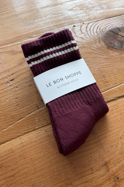 Le Bon Shoppe Boyfriend Socks - MAROON