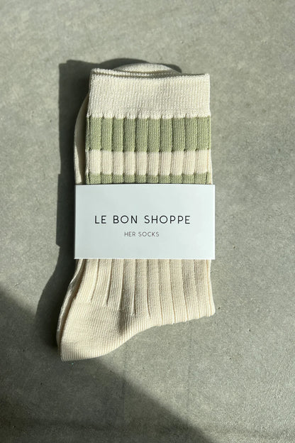 Le Bon Shoppe Varsity Socks - GUACAMOLE