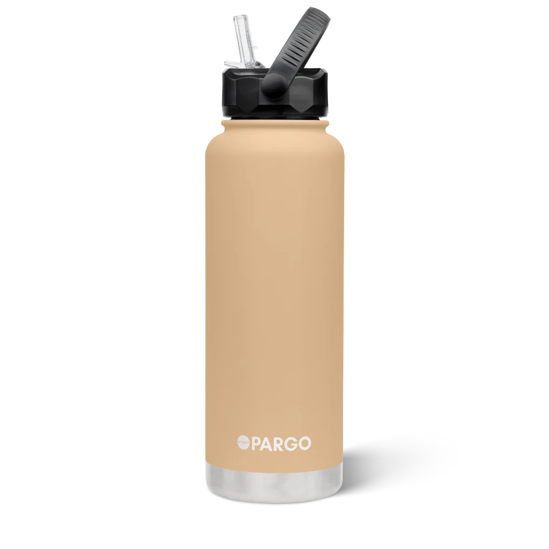 Pargo 1200ml Insulated drink bottle with straw - DESERT SAND