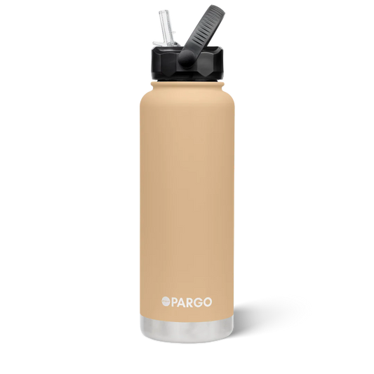 Pargo 1200ml Insulated drink bottle with straw - DESERT SAND