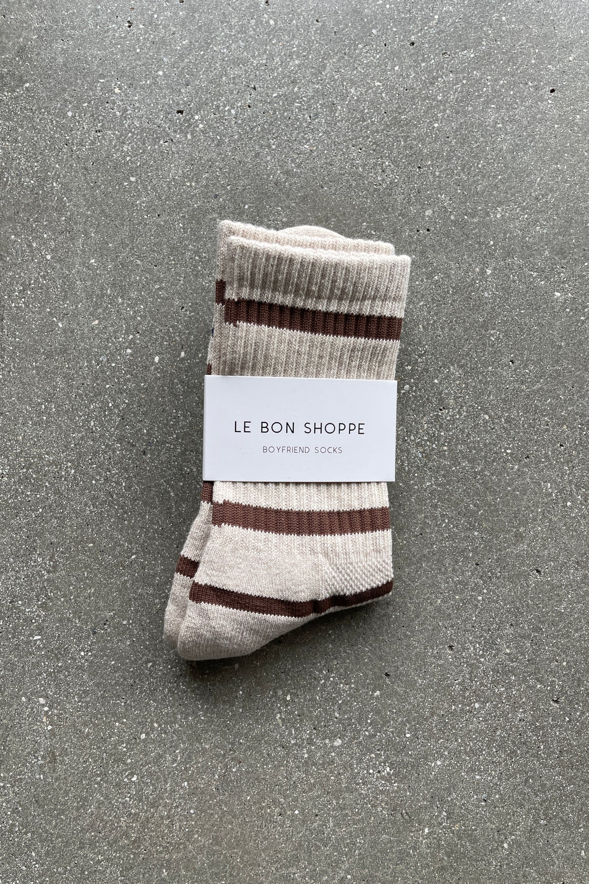 Le Bon Shoppe Striped Boyfriend Socks - FLAX STRIPE